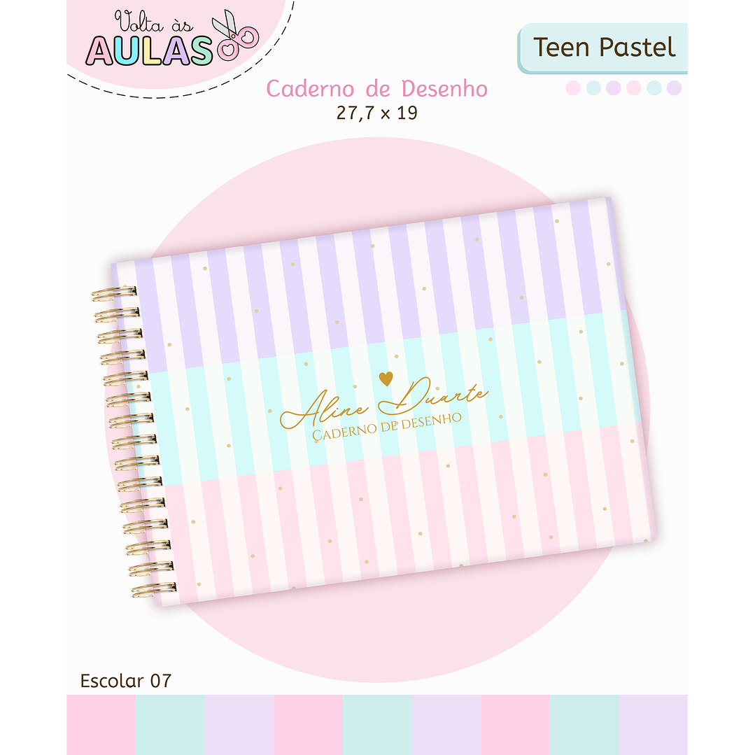 Kit Digital Encadernação Teen Pastel – Volta às Aulas 5