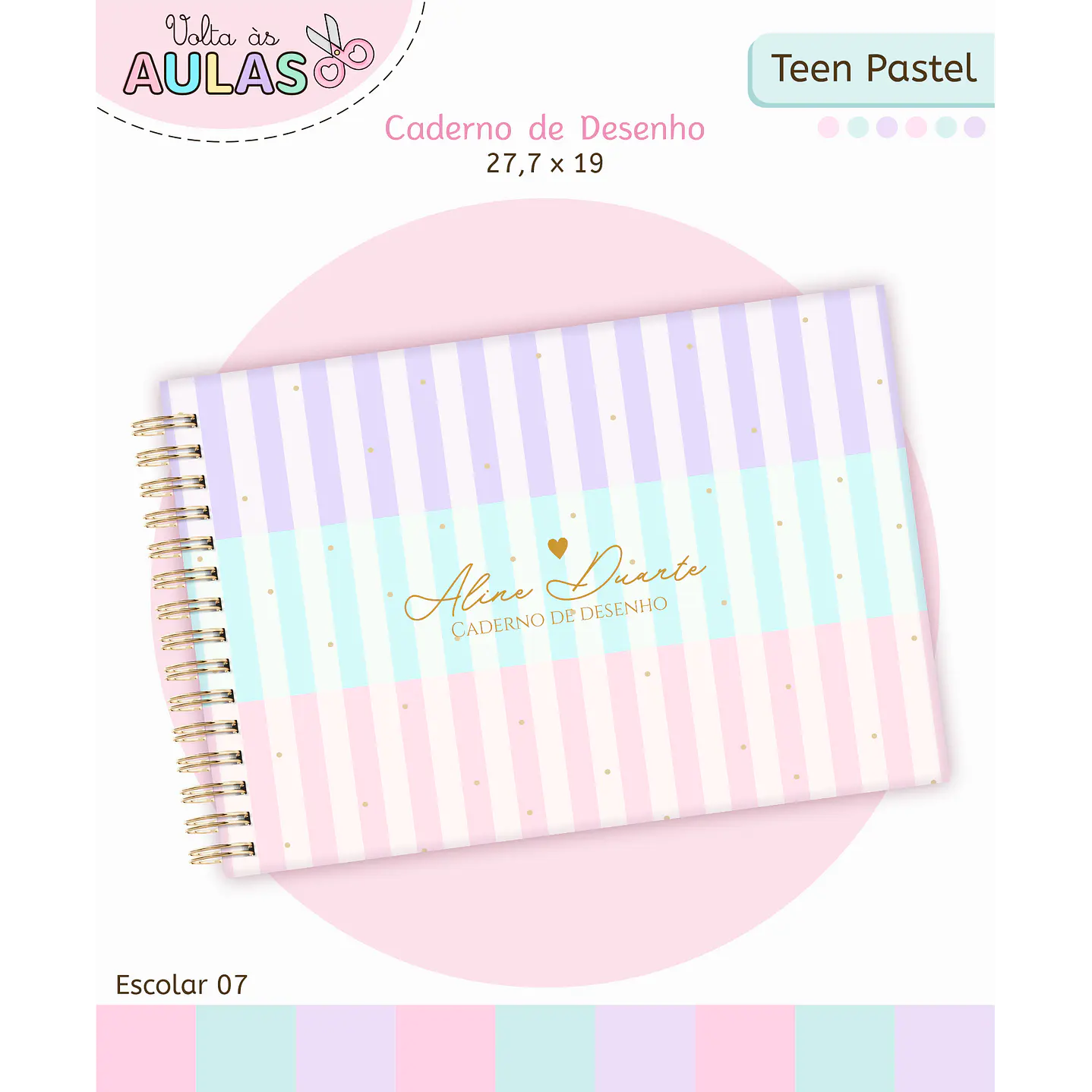 Kit Digital Encadernação Teen Pastel – Volta às Aulas 5