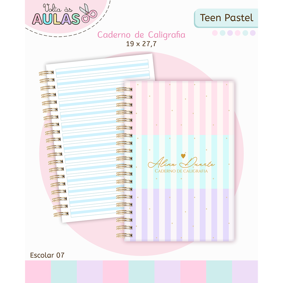 Kit Digital Encadernação Teen Pastel – Volta às Aulas 7