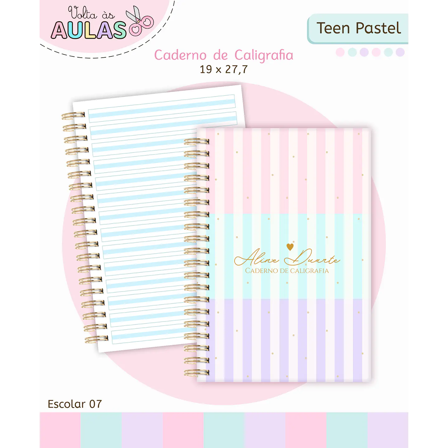 Kit Digital Encadernação Teen Pastel – Volta às Aulas 7