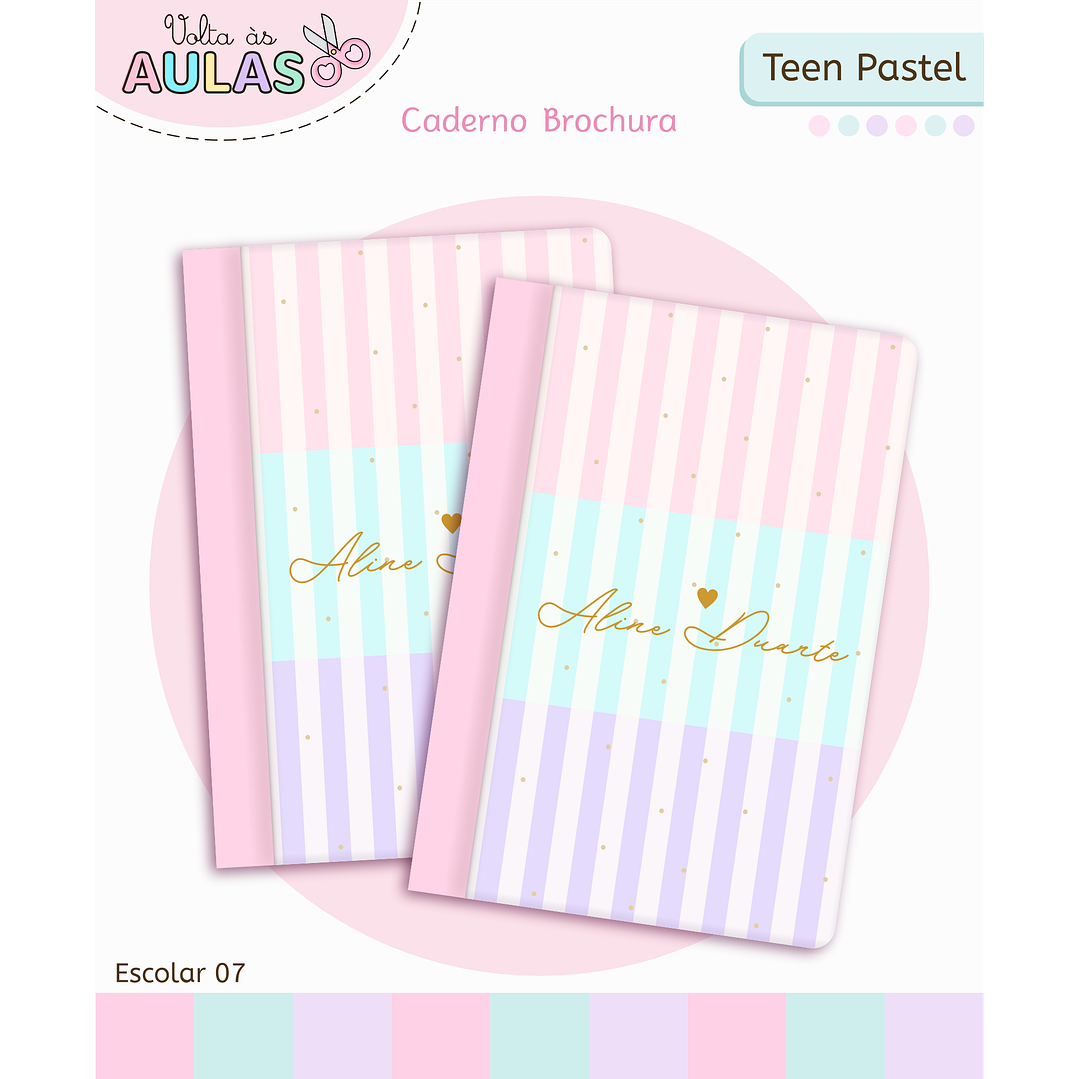 Kit Digital Encadernação Teen Pastel – Volta às Aulas 8