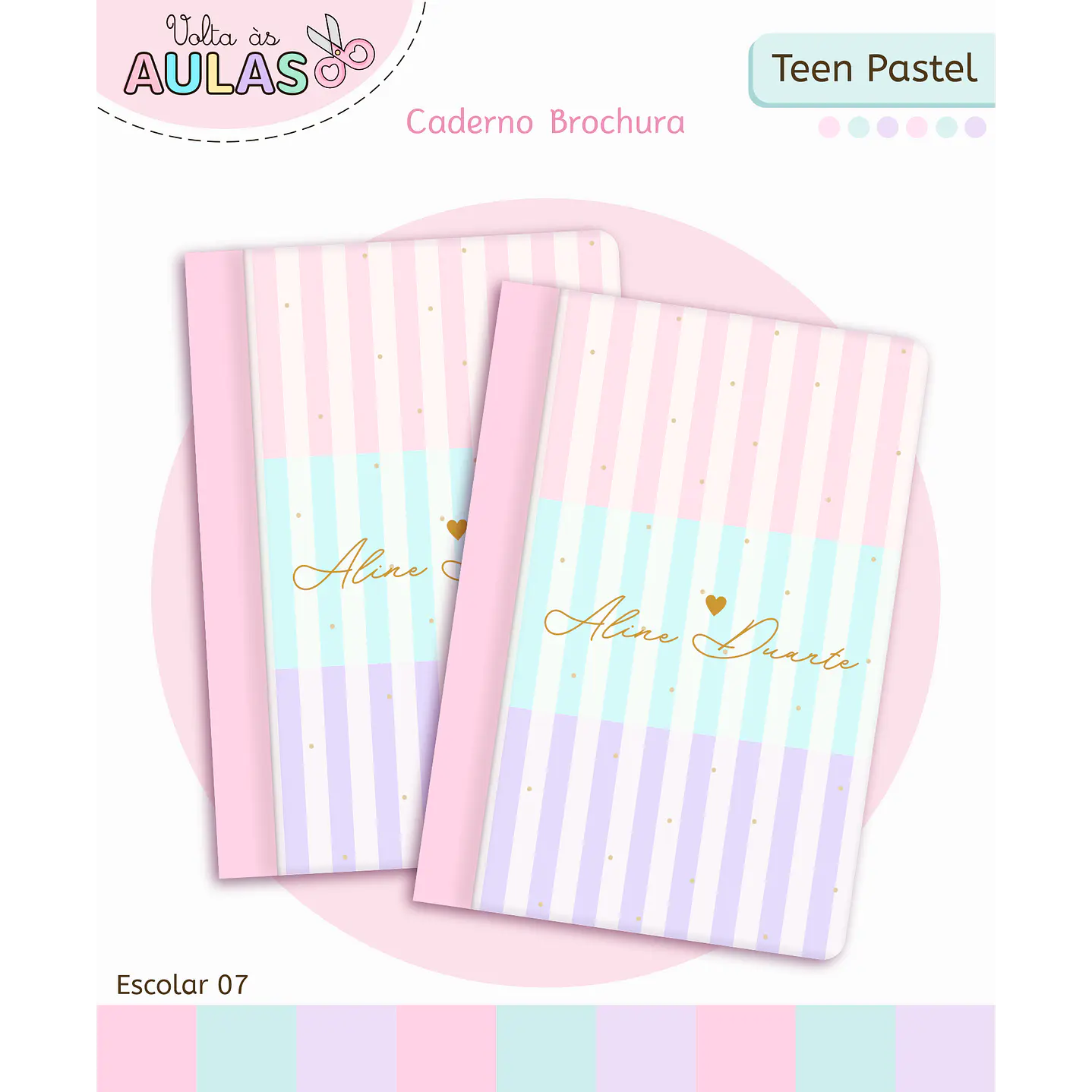 Kit Digital Encadernação Teen Pastel – Volta às Aulas 8