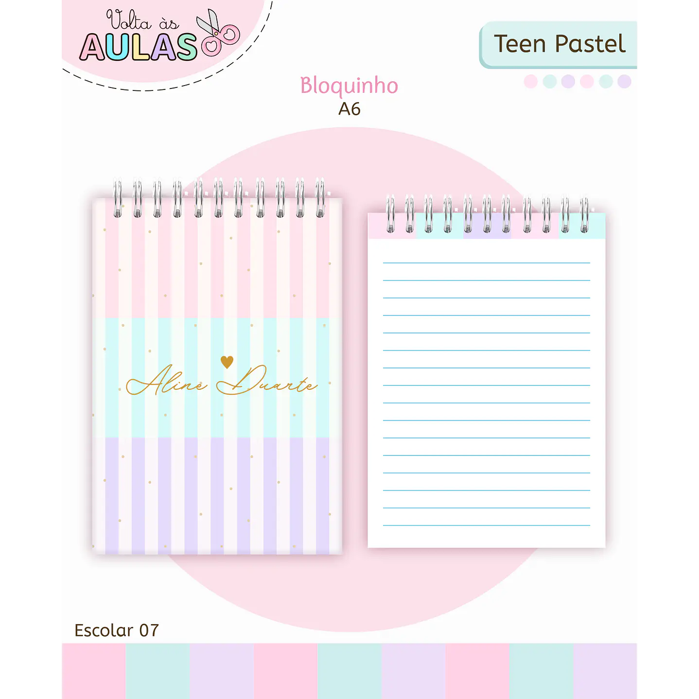 Kit Digital Encadernação Teen Pastel – Volta às Aulas 11