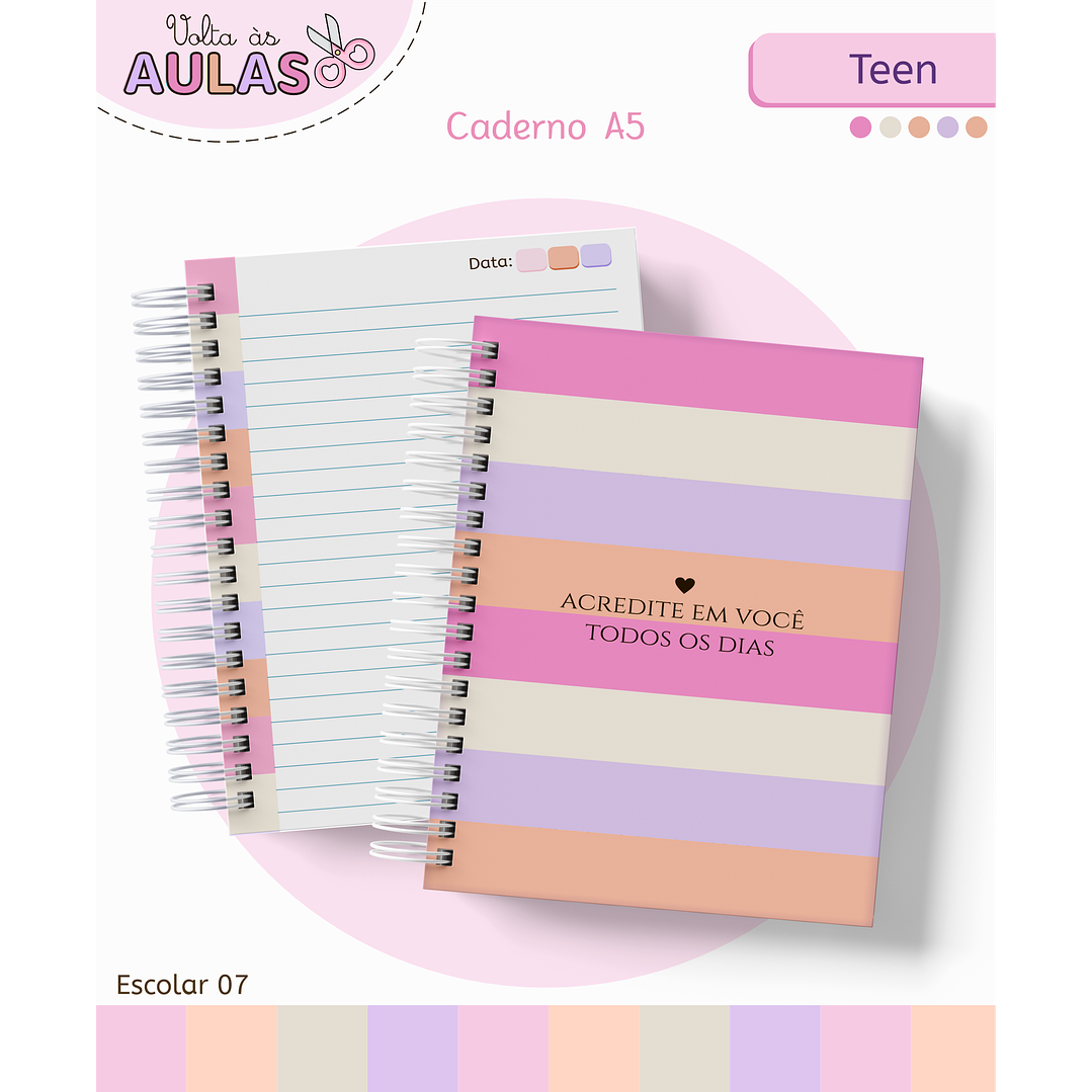 Kit Digital Encadernação Teen Frase – Volta às Aulas 1