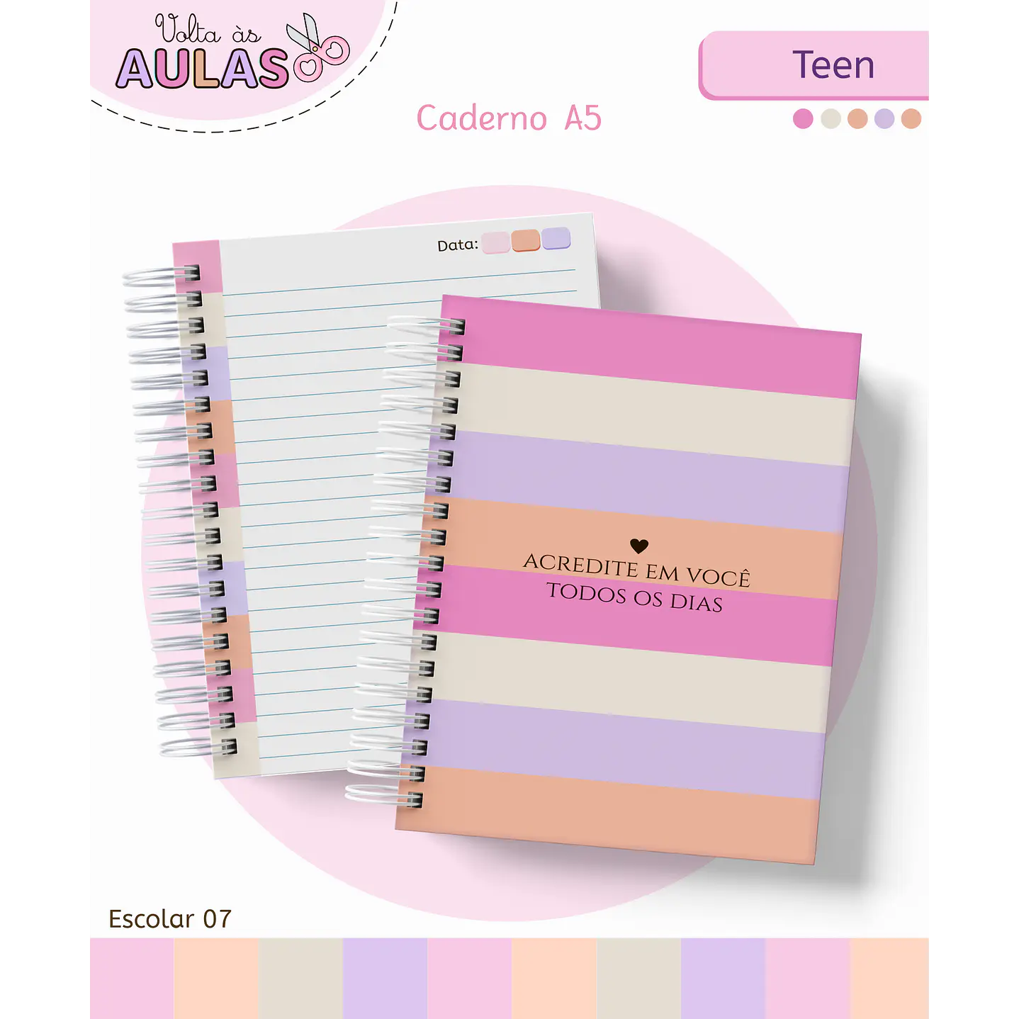 Kit Digital Encadernação Teen Frase – Volta às Aulas 1