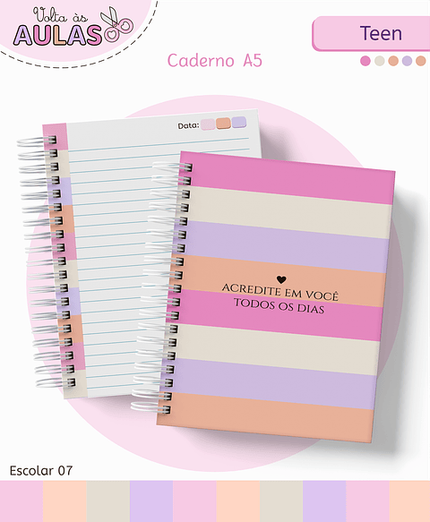 Kit Digital Encadernação Teen Frase – Volta às Aulas