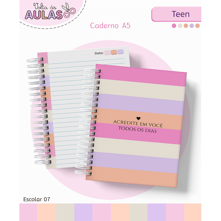 Kit Digital Encadernação Teen Frase – Volta às Aulas 1