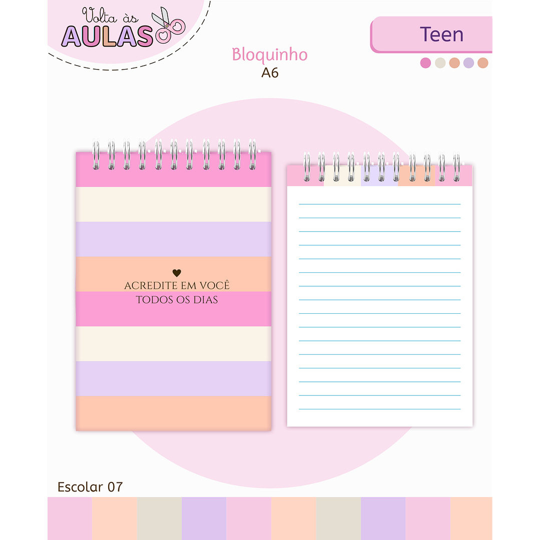 Kit Digital Encadernação Teen Frase – Volta às Aulas 3