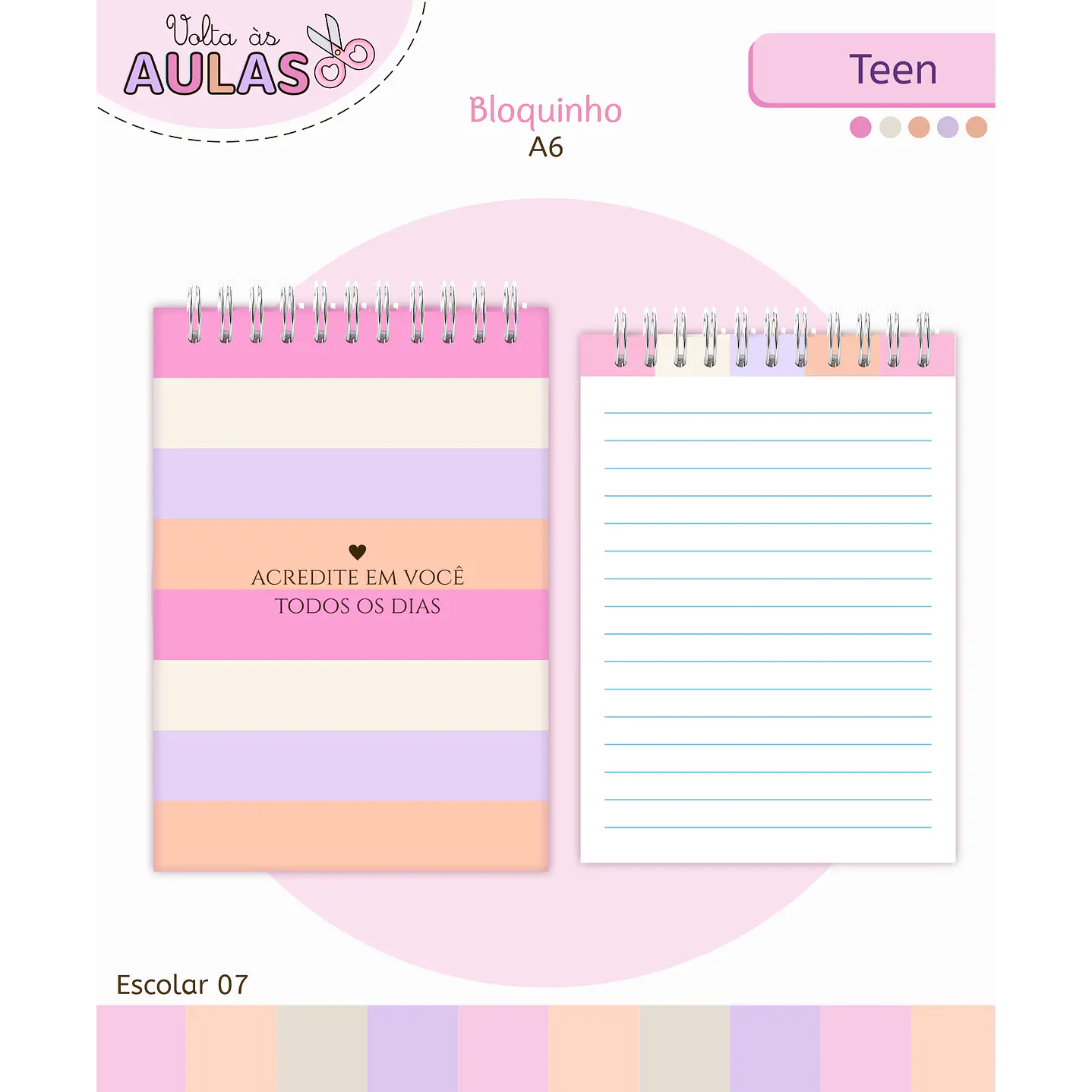 Kit Digital Encadernação Teen Frase – Volta às Aulas 3