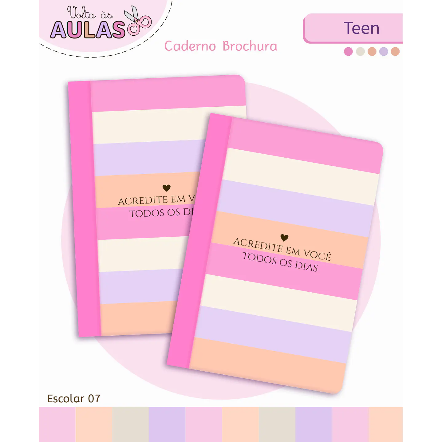 Kit Digital Encadernação Teen Frase – Volta às Aulas 4