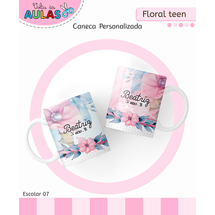 Kit Digital Encadernação Floral Menina - Volta às Aulas