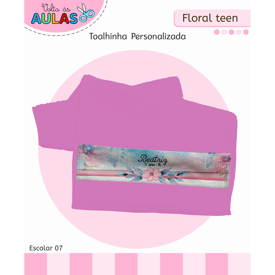 Kit Digital Encadernação Floral Menina - Volta às Aulas 4