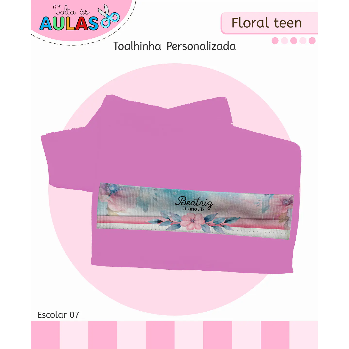 Kit Digital Encadernação Floral Menina - Volta às Aulas 4