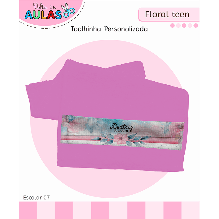 Kit Digital Encadernação Floral Menina - Volta às Aulas 4
