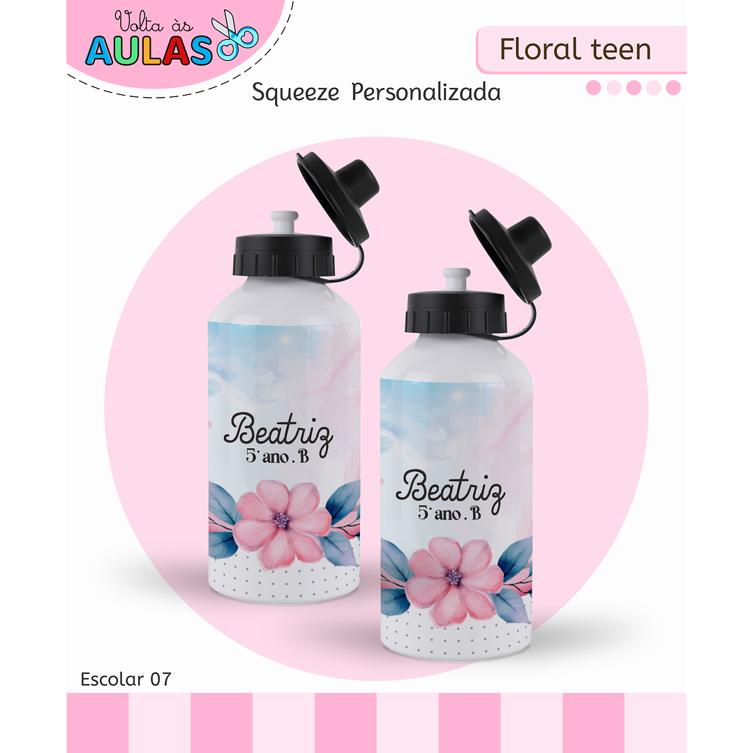 Kit Digital Encadernação Floral Menina - Volta às Aulas 10