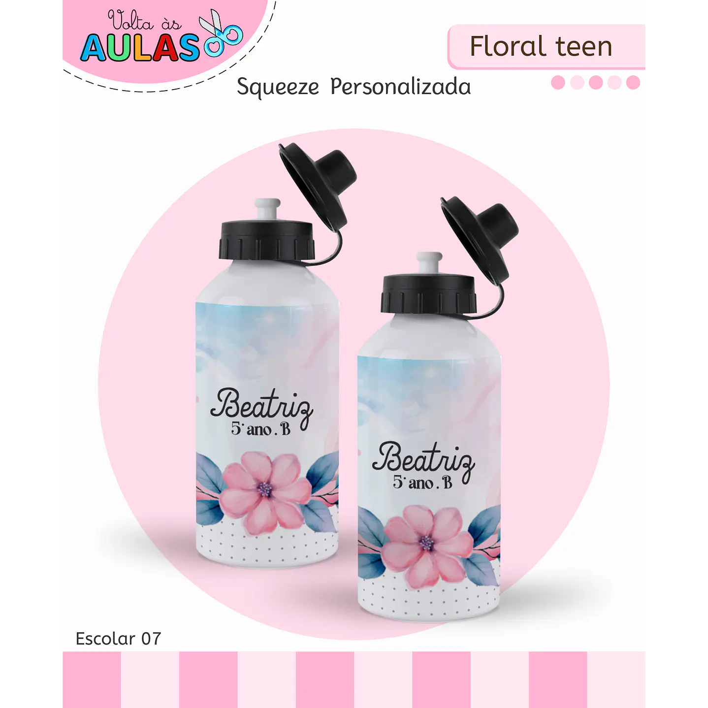 Kit Digital Encadernação Floral Menina - Volta às Aulas 10