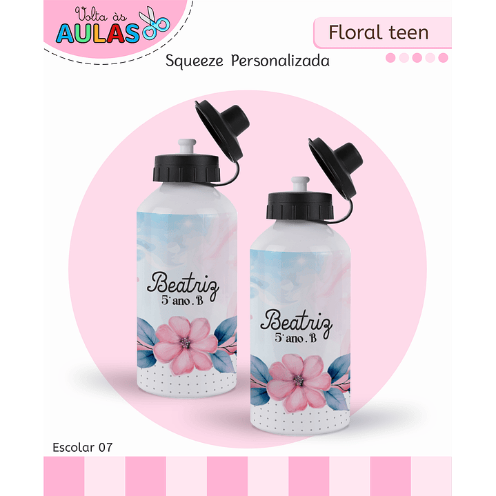 Kit Digital Encadernação Floral Menina - Volta às Aulas 10