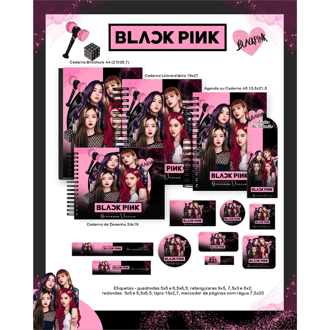 Kit Digital Encadernação Blackpink - Volta às Aulas Completo 1