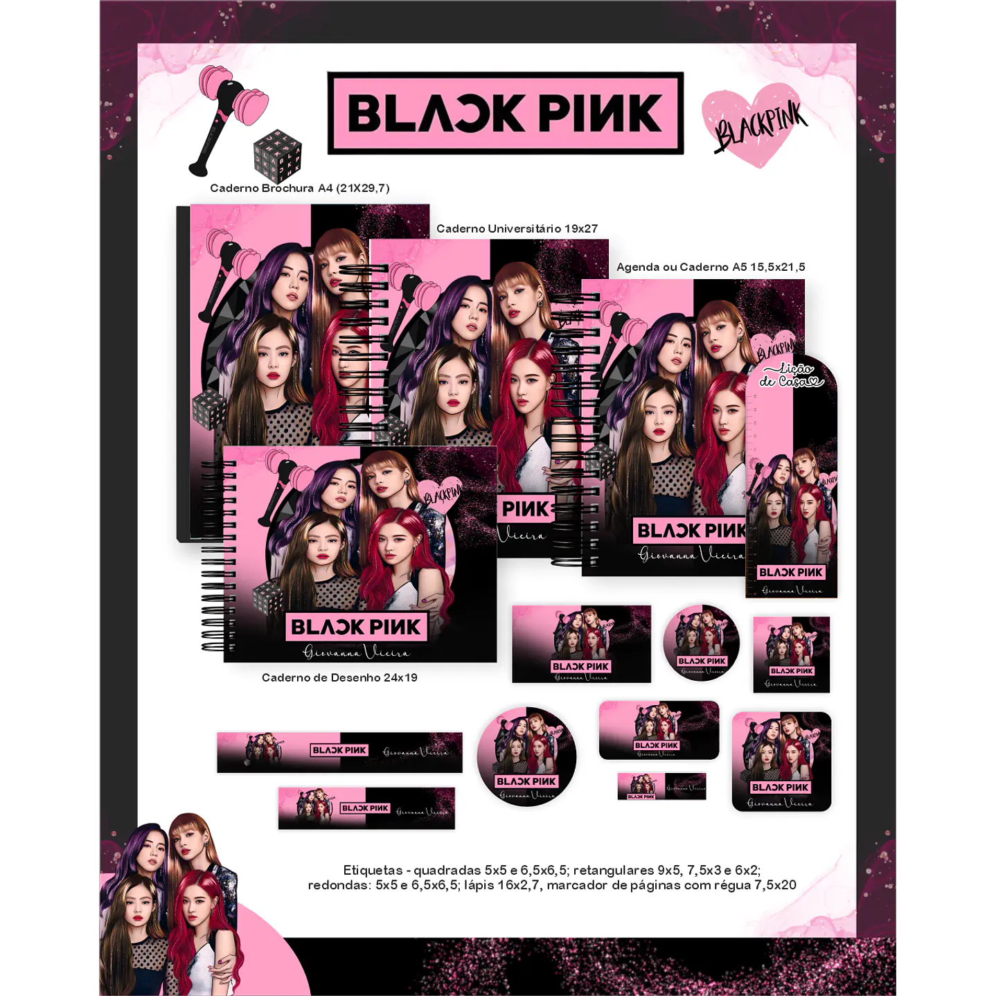 Kit Digital Encadernação Blackpink - Volta às Aulas Completo 1