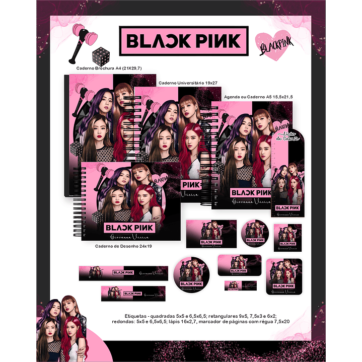 Kit Digital Encadernação Blackpink - Volta às Aulas Completo 1