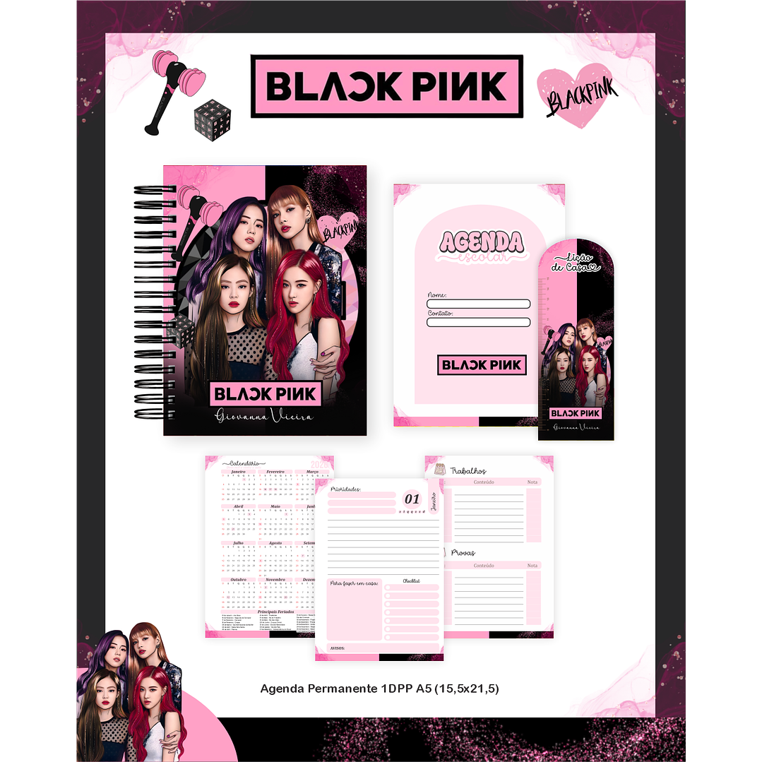 Kit Digital Encadernação Blackpink - Volta às Aulas Completo 2