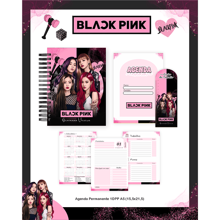 Kit Digital Encadernação Blackpink - Volta às Aulas Completo 2