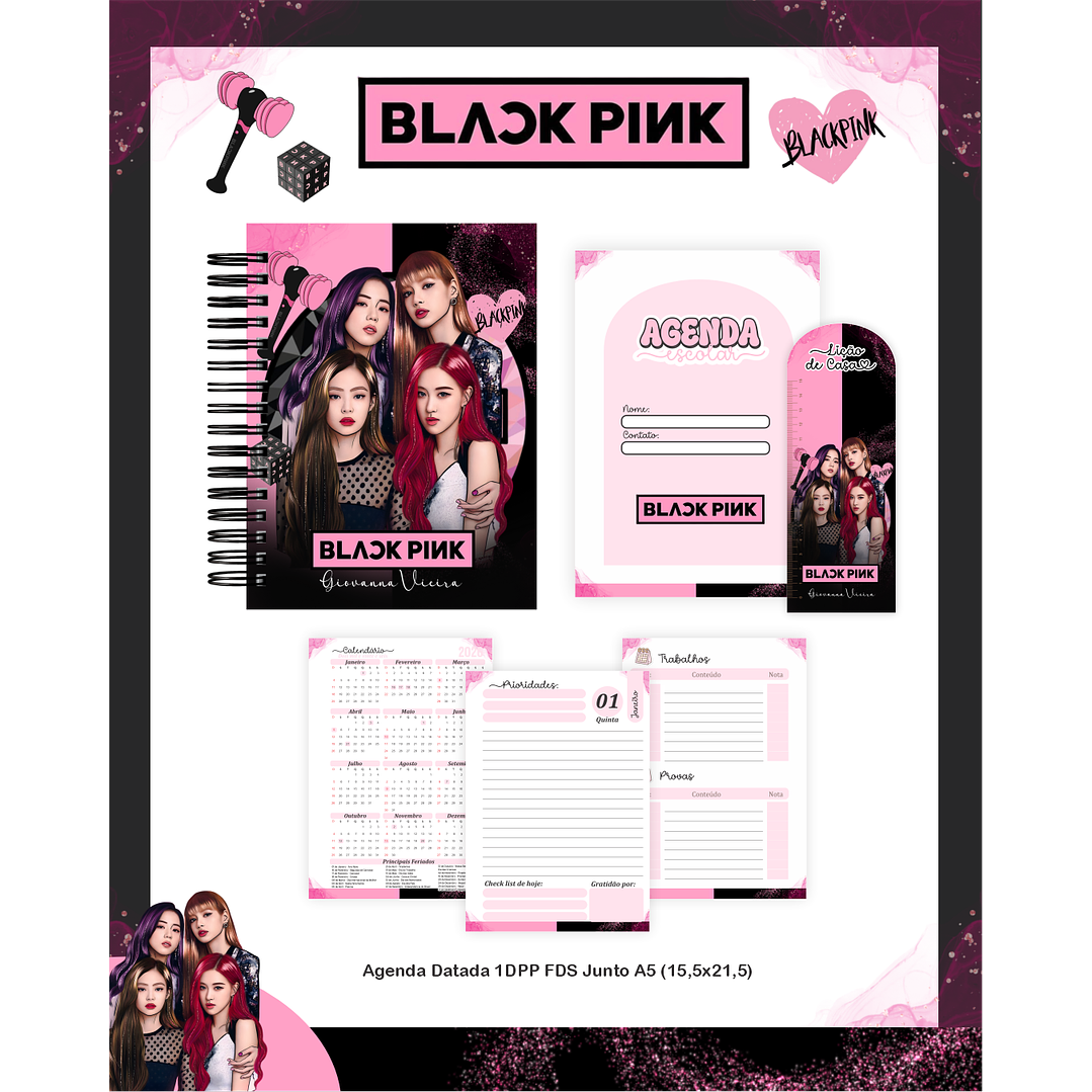 Kit Digital Encadernação Blackpink - Volta às Aulas Completo 3
