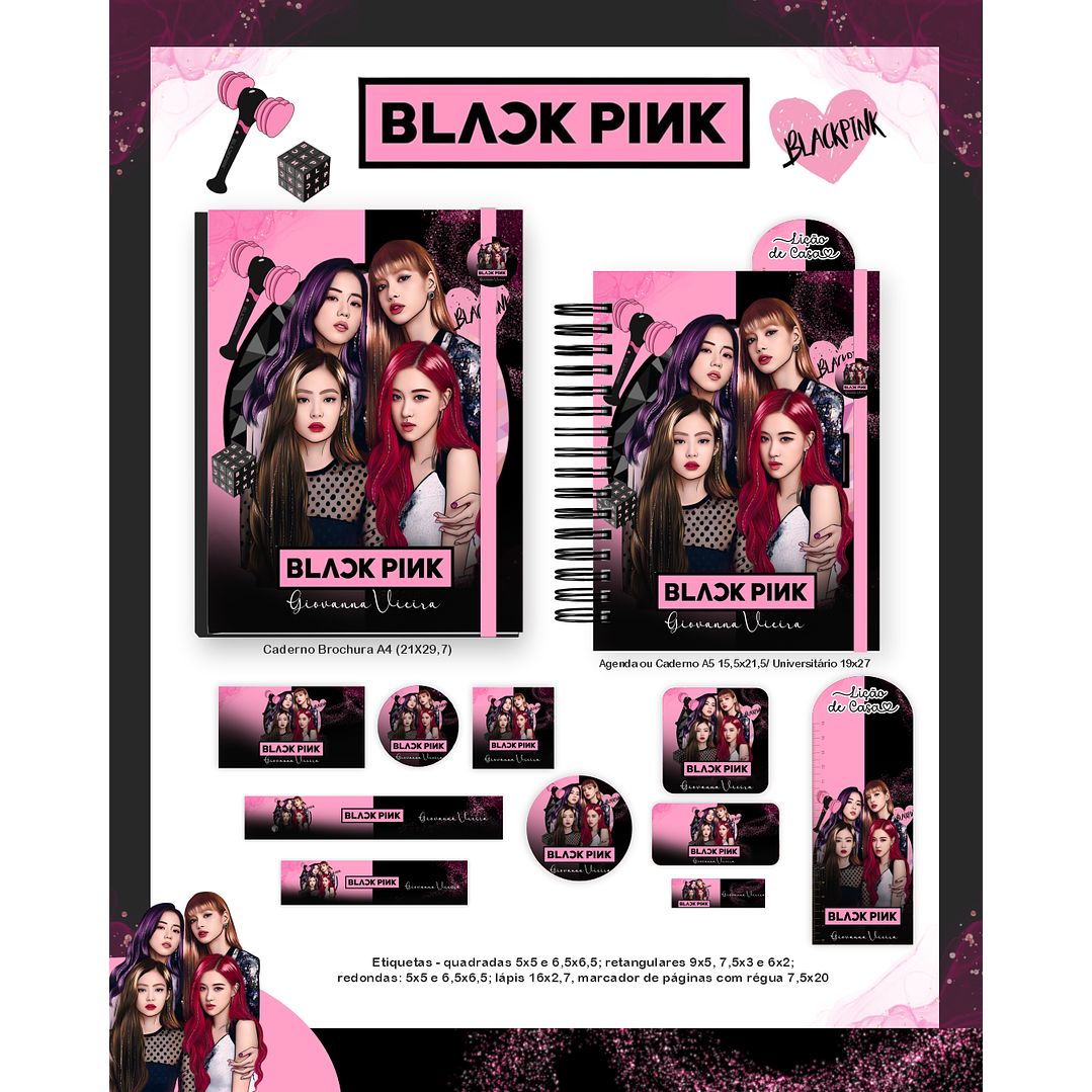 Kit Digital Encadernação Blackpink - Volta às Aulas Completo 5