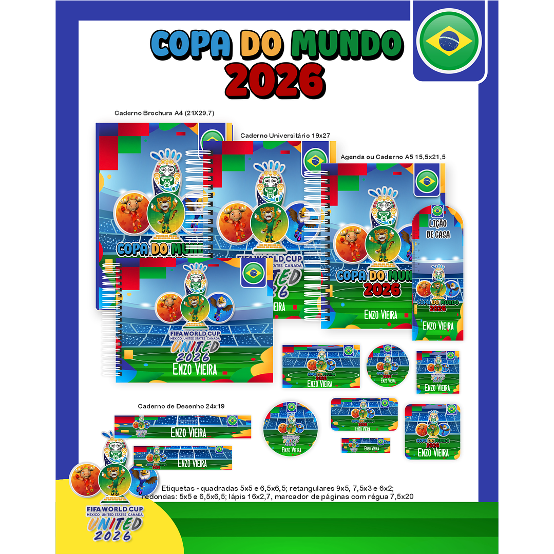 Encadernação Copa do Mundo 2026 - Volta às Aulas Completo 1