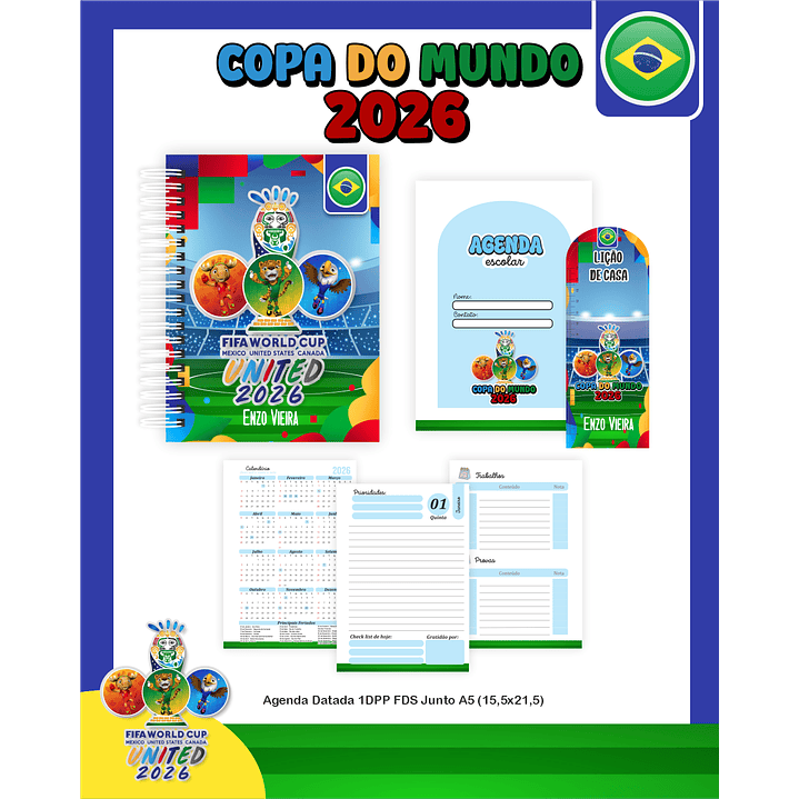 Encadernação Copa do Mundo 2026 - Volta às Aulas Completo 3