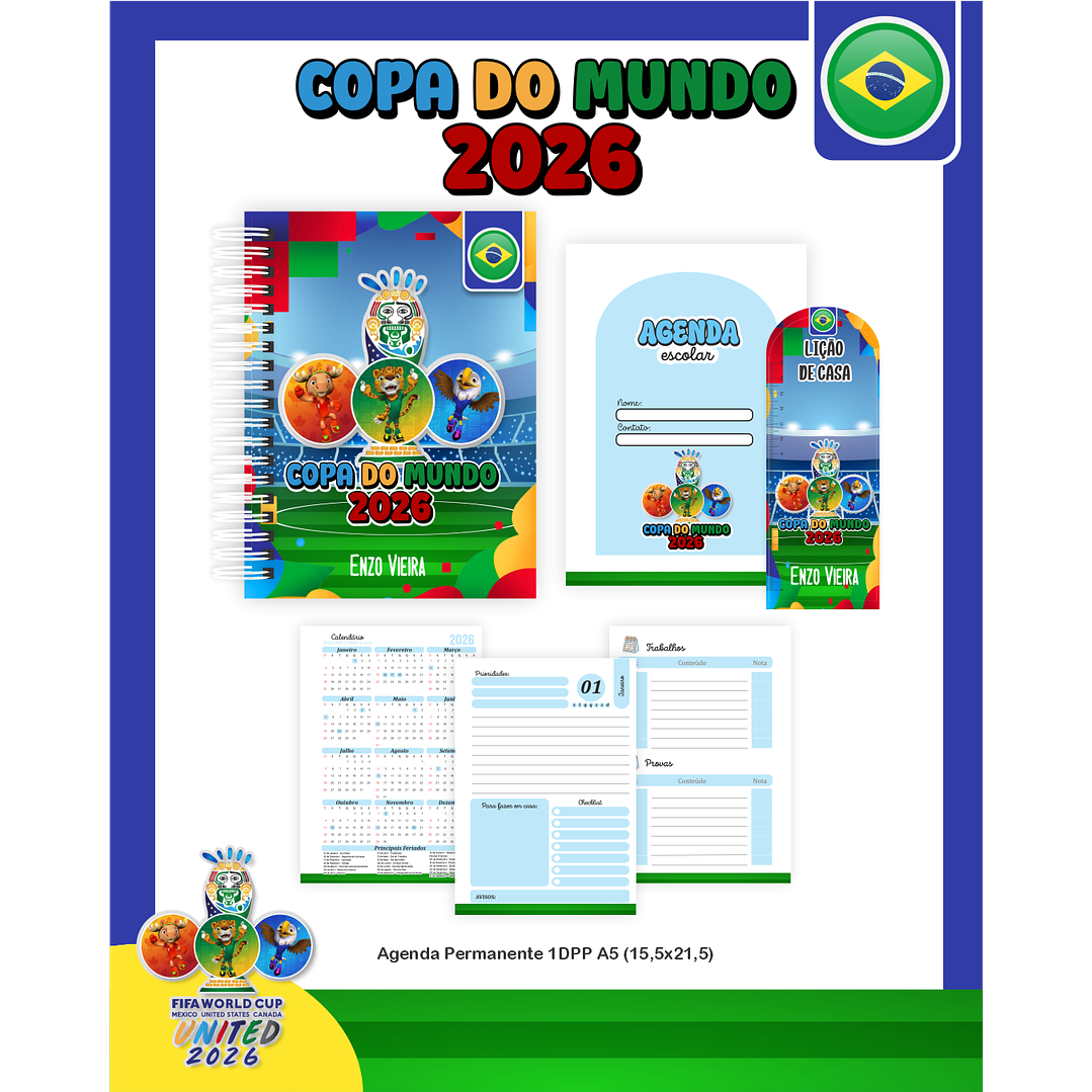 Encadernação Copa do Mundo 2026 - Volta às Aulas Completo 4