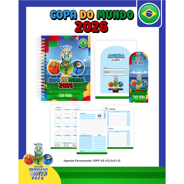 Encadernação Copa do Mundo 2026 - Volta às Aulas Completo 4