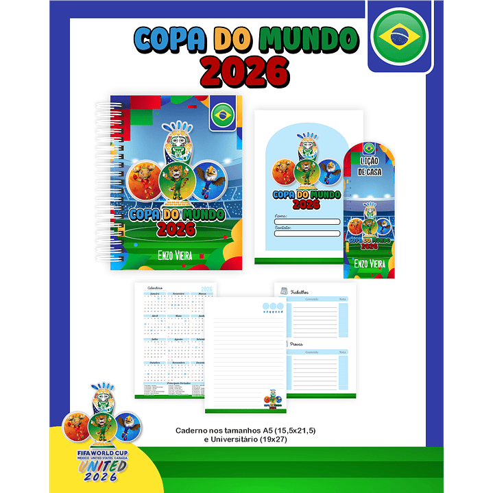Encadernação Copa do Mundo 2026 - Volta às Aulas Completo 5