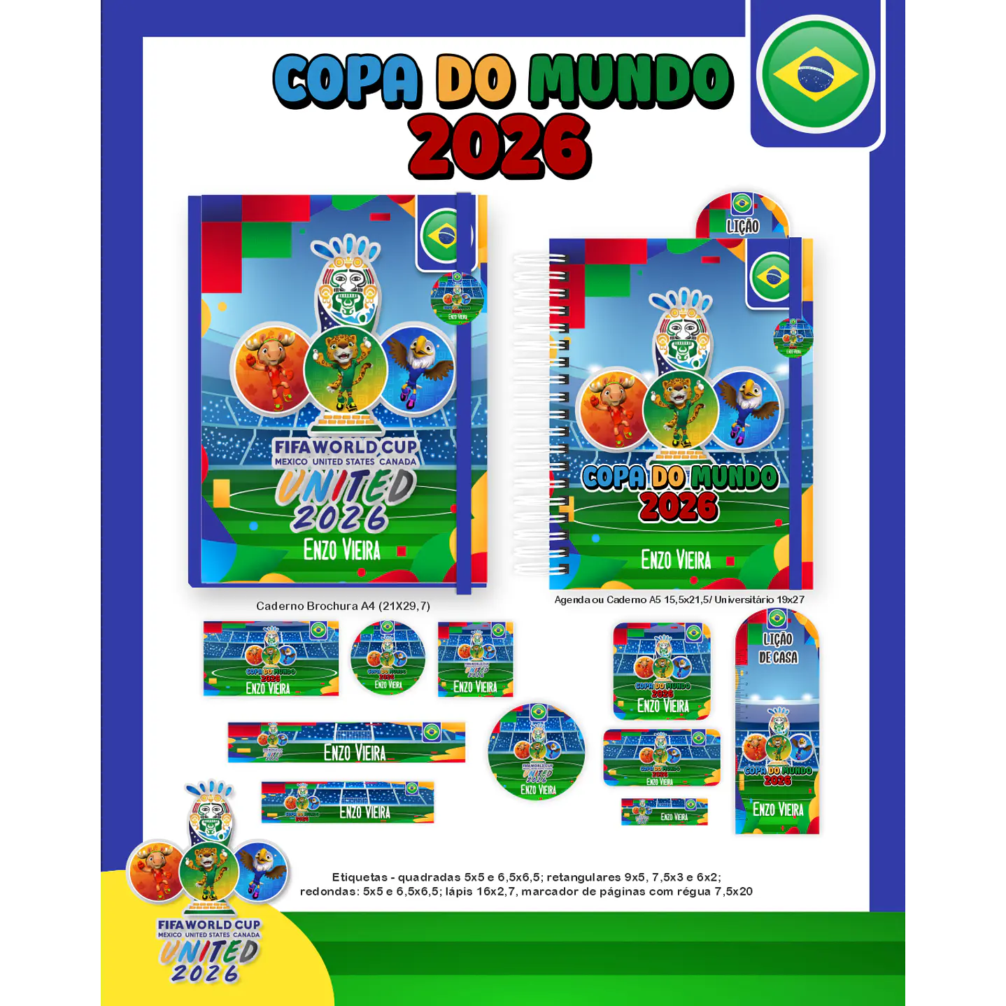 Encadernação Copa do Mundo 2026 - Volta às Aulas Completo 6