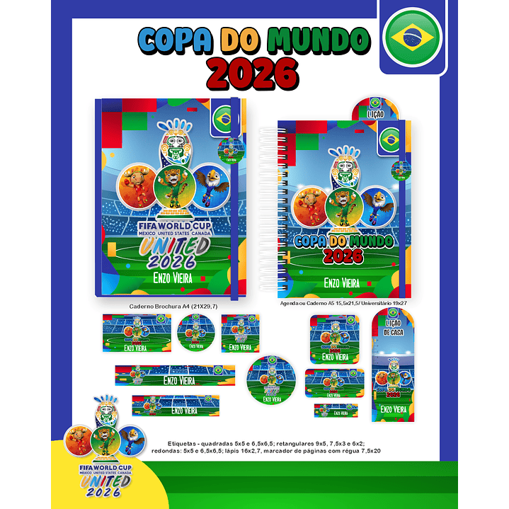 Encadernação Copa do Mundo 2026 - Volta às Aulas Completo 6