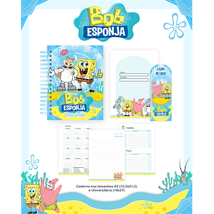Kit Digital Encadernação Bob Esponja - Volta às Aulas Completo