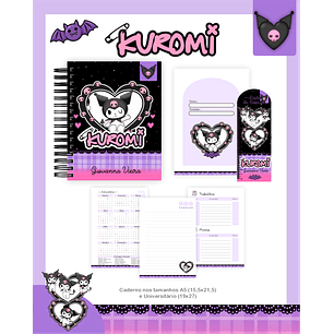 Kit Digital Encadernação Kuromi - Volta às Aulas Completo