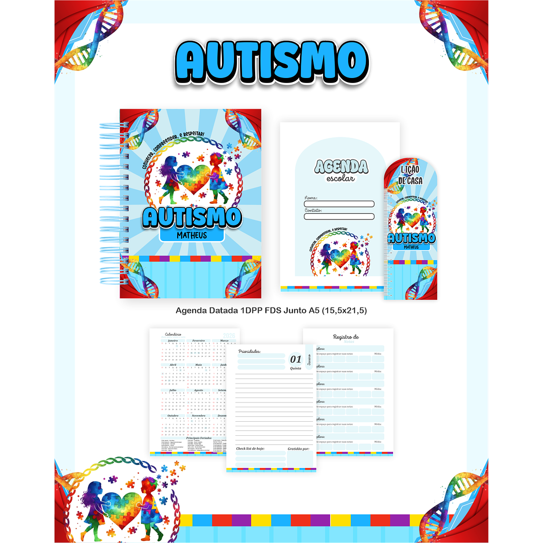 Kit Digital Encadernação Autismo - Volta às Aulas Completo 3