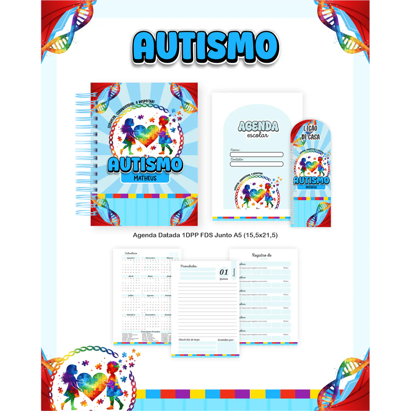 Kit Digital Encadernação Autismo - Volta às Aulas Completo 3