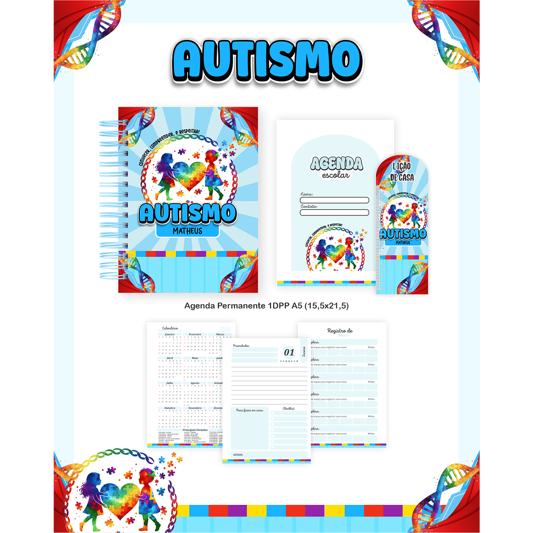 Kit Digital Encadernação Autismo - Volta às Aulas Completo 4