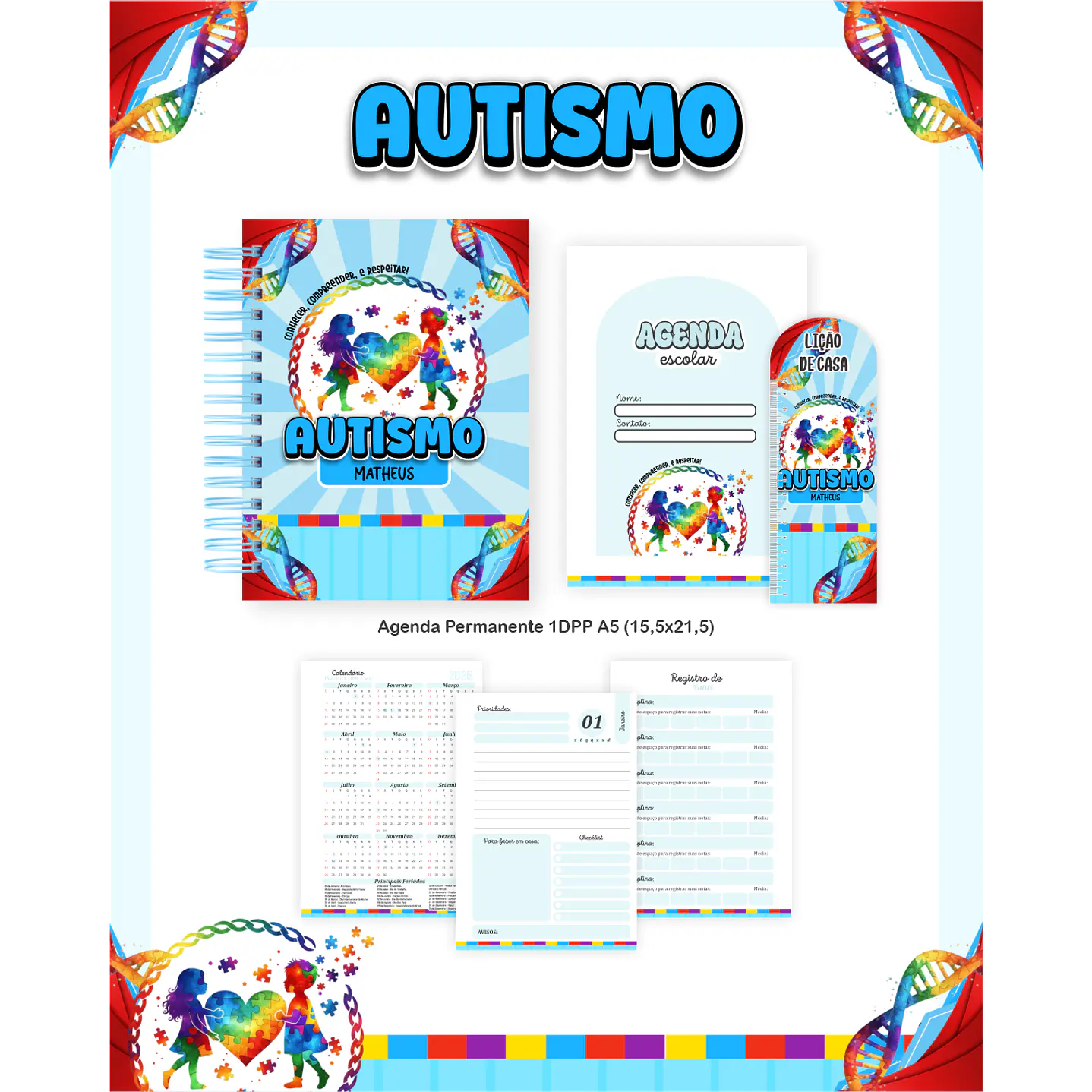 Kit Digital Encadernação Autismo - Volta às Aulas Completo 4