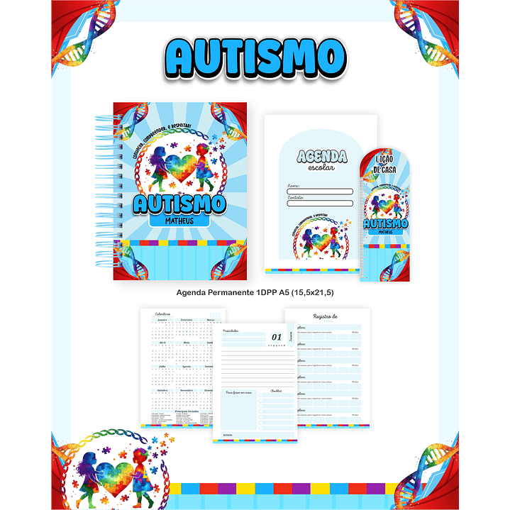 Kit Digital Encadernação Autismo - Volta às Aulas Completo 4