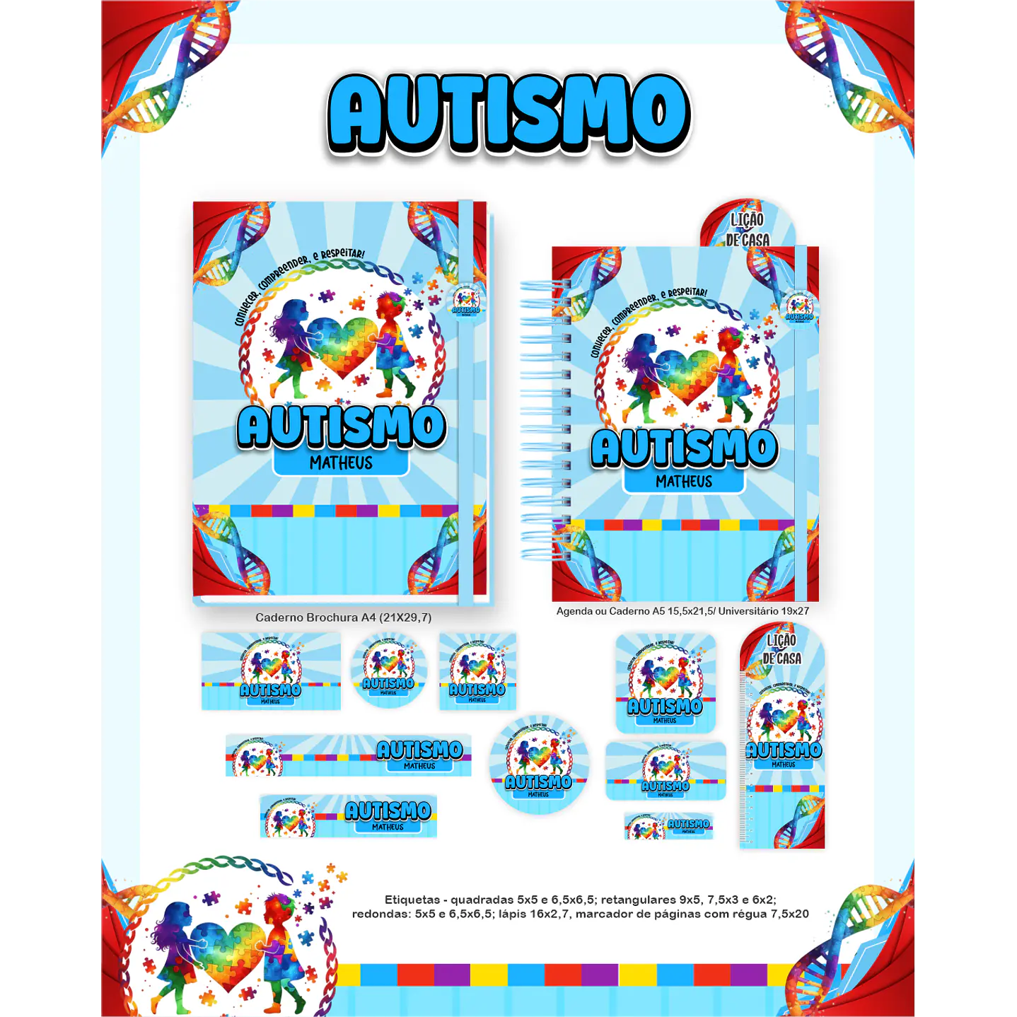 Kit Digital Encadernação Autismo - Volta às Aulas Completo 5