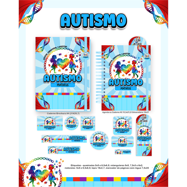 Kit Digital Encadernação Autismo - Volta às Aulas Completo 5