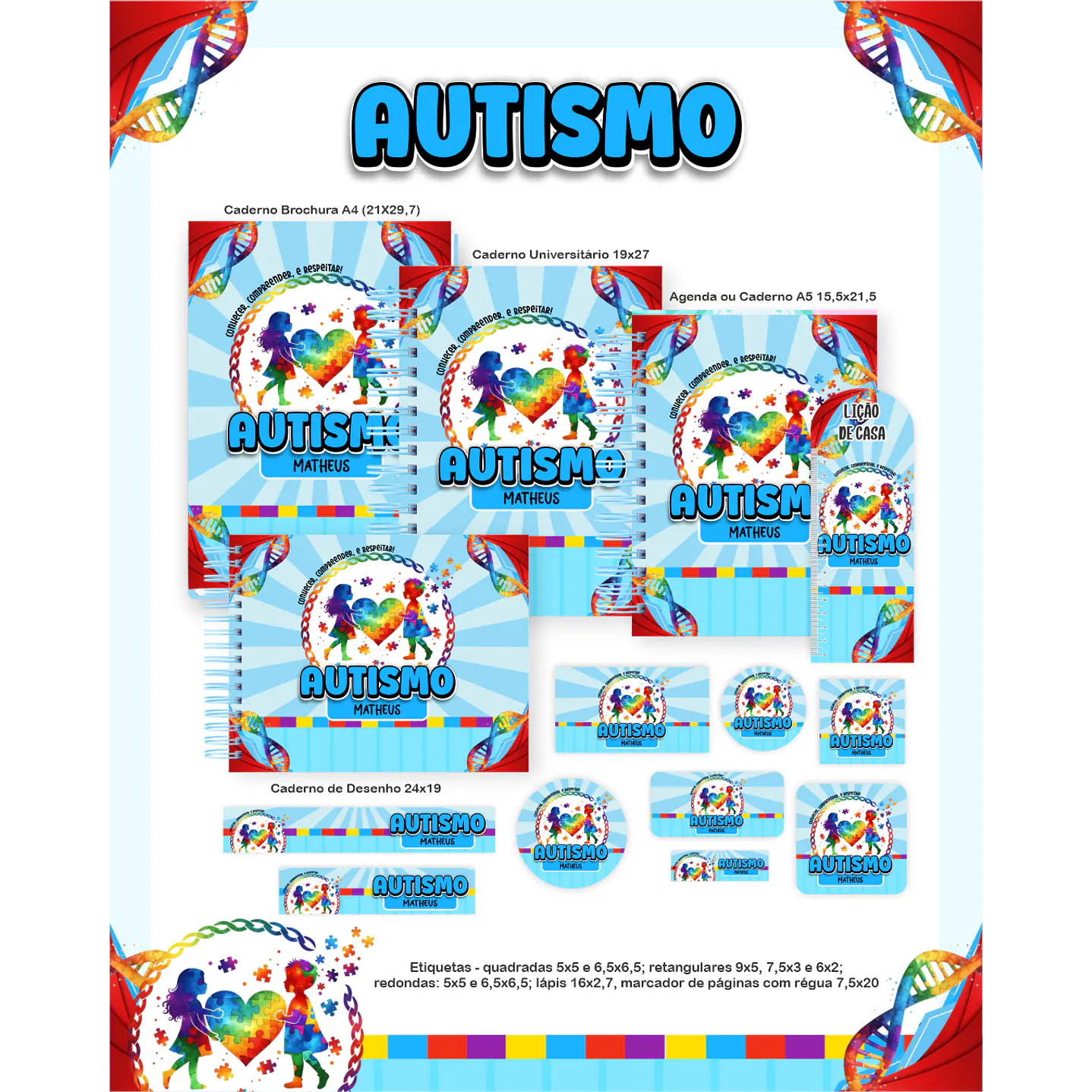 Kit Digital Encadernação Autismo - Volta às Aulas Completo 1