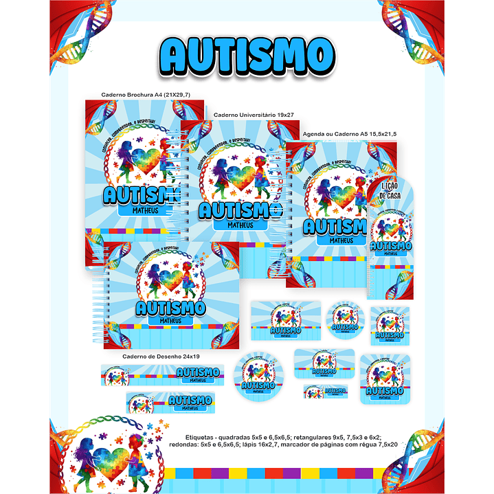 Kit Digital Encadernação Autismo - Volta às Aulas Completo 1