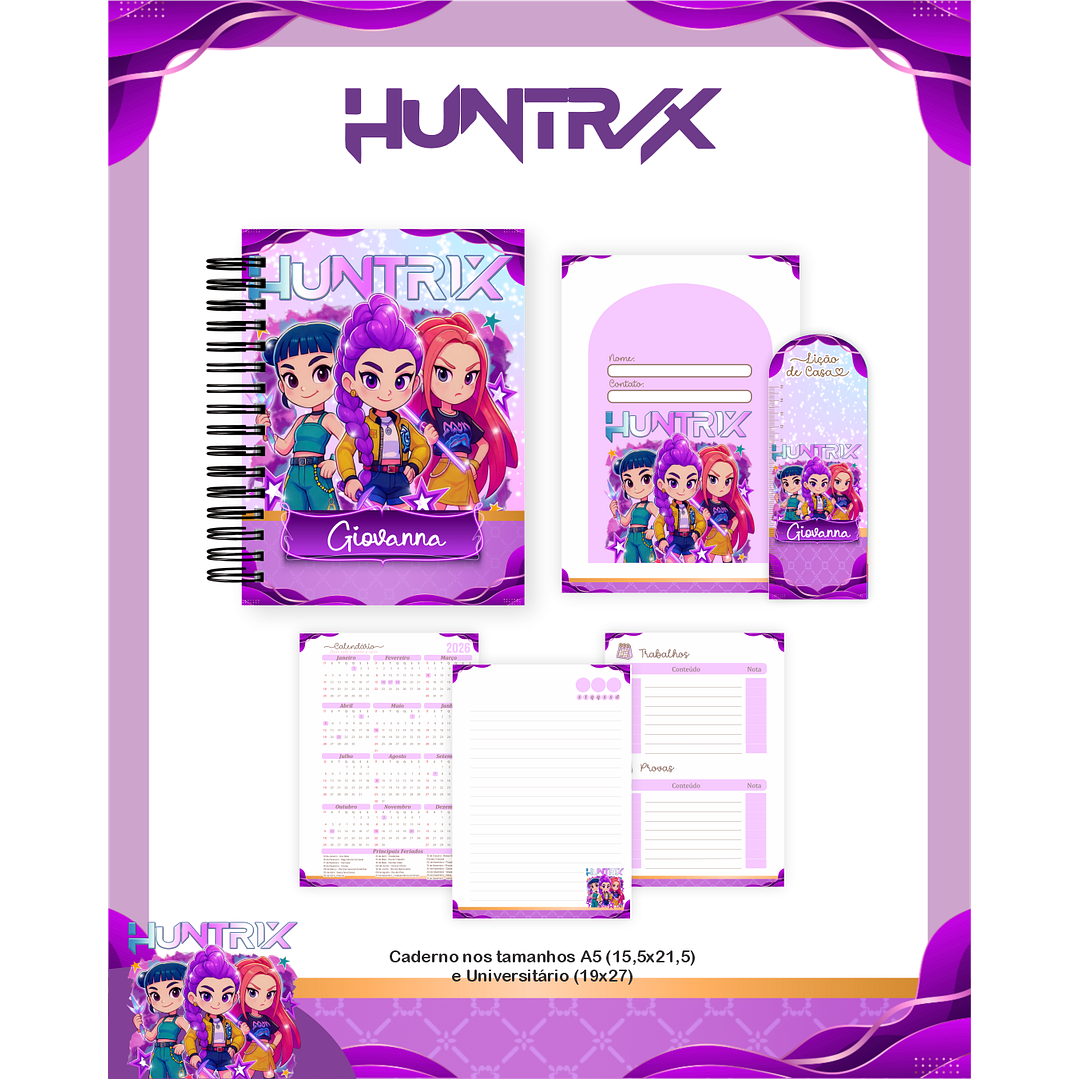 Kit Digital Encadernação Guerreiras do K-Pop - Volta às Aulas  3