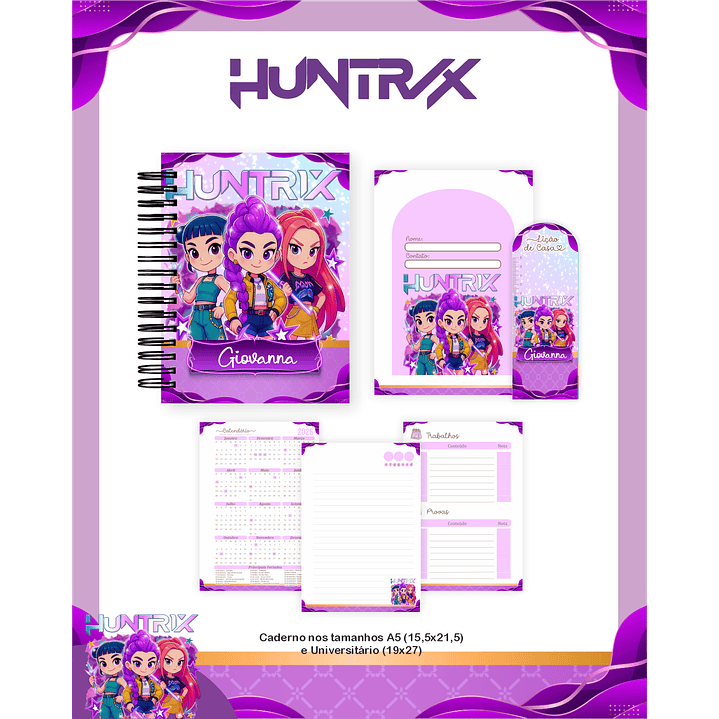 Kit Digital Encadernação Guerreiras do K-Pop - Volta às Aulas  3