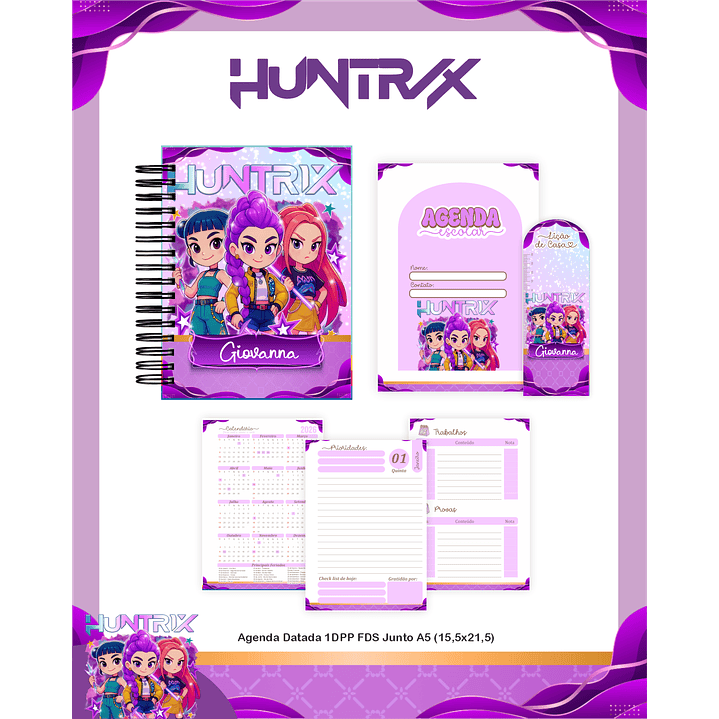 Kit Digital Encadernação Guerreiras do K-Pop - Volta às Aulas  4