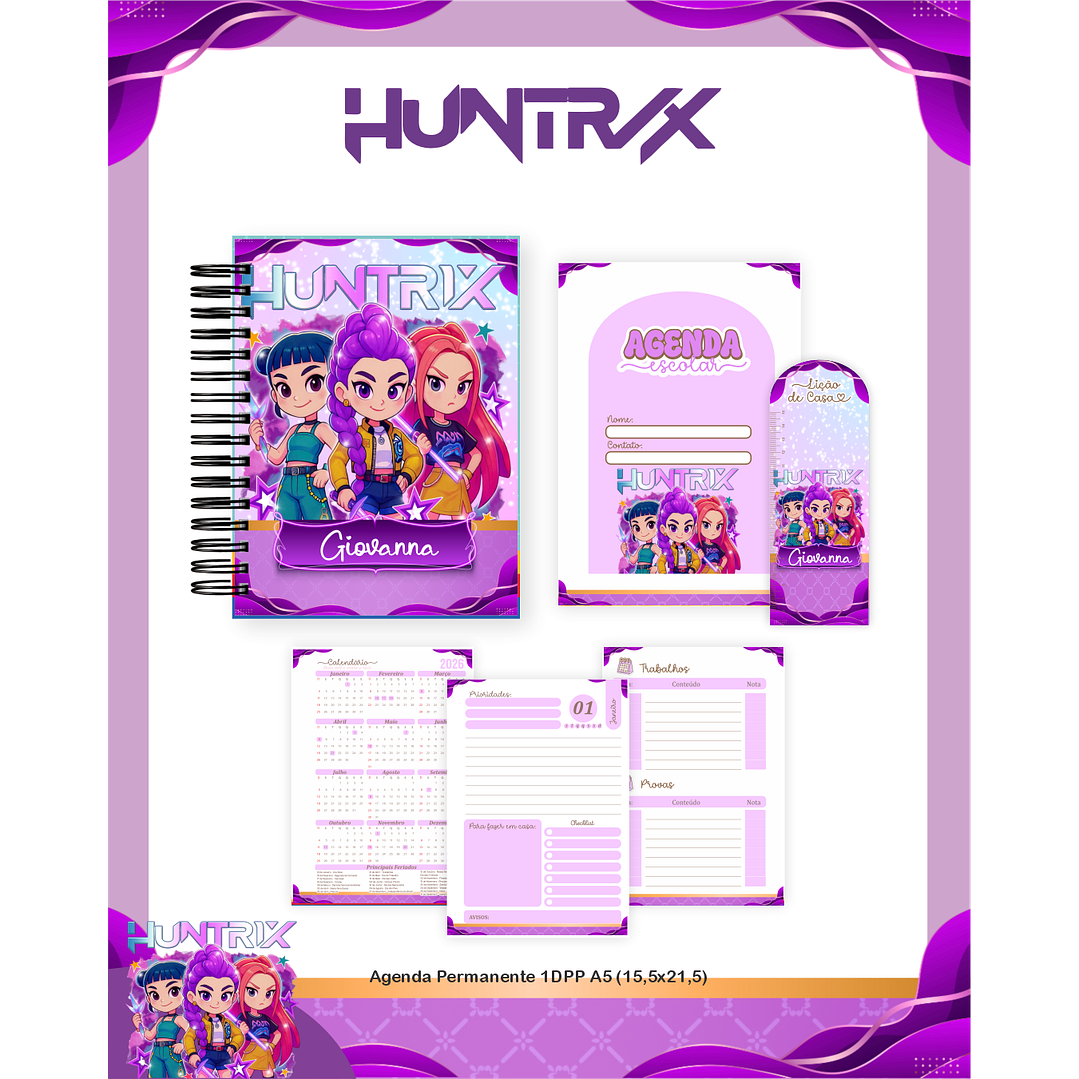 Kit Digital Encadernação Guerreiras do K-Pop - Volta às Aulas  5